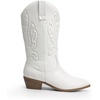 image:imageDREAM PAIRS Womens Cowboy Boots Mid Calf Cowgirl Boots Embroidery Stitched Western BootsWhitepu