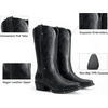 image:imageDREAM PAIRS Womens Cowboy Boots Mid Calf Cowgirl Boots Square Toe Chunky Heel Embroidery Stitched Western BootsAll Black