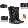 image:imageDREAM PAIRS Womens Cowboy Boots Mid Calf Cowgirl Boots Square Toe Chunky Heel Embroidery Stitched Western BootsBlack