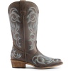 image:imageDREAM PAIRS Womens Cowboy Boots Mid Calf Cowgirl Boots Square Toe Chunky Heel Embroidery Stitched Western BootsBrown