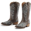 image:imageDREAM PAIRS Womens Cowboy Boots Mid Calf Cowgirl Boots Square Toe Chunky Heel Embroidery Stitched Western BootsBrown