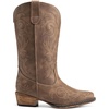 image:imageDREAM PAIRS Womens Cowboy Boots Mid Calf Cowgirl Boots Square Toe Chunky Heel Embroidery Stitched Western BootsLight Brown