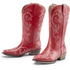 image:imageDREAM PAIRS Womens Cowboy Boots Mid Calf Cowgirl Boots Square Toe Chunky Heel Embroidery Stitched Western BootsRed