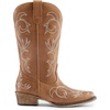image:imageDREAM PAIRS Womens Cowboy Boots Mid Calf Cowgirl Boots Square Toe Chunky Heel Embroidery Stitched Western BootsTan