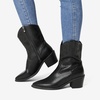 image:imageDREAM PAIRS Womens Cowboy Boots Pointed Toe Chunky Heel Zipper PullOn Stitched Western Ankle BootsBlack
