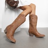 image:imageDREAM PAIRS Womens Cowboy Cowgirl Boots Embroidered Pointed Toe Low Heel Western Mid Calf Boot for Theme Party Country ConcertBrown