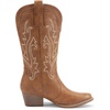 image:imageDREAM PAIRS Womens Cowboy Cowgirl Boots Embroidered Pointed Toe Low Heel Western Mid Calf Boot for Theme Party Country ConcertBrown