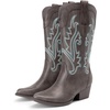 image:imageDREAM PAIRS Womens Cowboy Cowgirl Boots Embroidered Pointed Toe Low Heel Western Mid Calf Boot for Theme Party Country ConcertDark Brown
