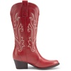 image:imageDREAM PAIRS Womens Cowboy Cowgirl Boots Embroidered Pointed Toe Low Heel Western Mid Calf Boot for Theme Party Country ConcertRed