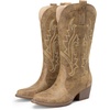 image:imageDREAM PAIRS Womens Cowboy Cowgirl Boots Embroidered Pointed Toe Low Heel Western Mid Calf Boot for Theme Party Country ConcertTan