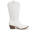 image:imageDREAM PAIRS Womens Cowboy Cowgirl Boots Embroidered Pointed Toe Low Heel Western Mid Calf Boot for Theme Party Country ConcertWhite