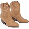 image:imageDREAM PAIRS Womens Cowboy Cowgirl Boots Embroidered Stitched Short Western Boots Low Chunky Heel Pointed Toe Ankle BootiesTan