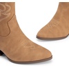 image:imageDREAM PAIRS Womens Cowboy Cowgirl Boots Embroidered Stitched Short Western Boots Low Chunky Heel Pointed Toe Ankle BootiesTan