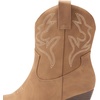 image:imageDREAM PAIRS Womens Cowboy Cowgirl Boots Embroidered Stitched Short Western Boots Low Chunky Heel Pointed Toe Ankle BootiesTan