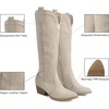 image:imageDREAM PAIRS Womens Embroidered Western PullOn KneeHigh Cowboy BootsBeige