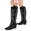 image:imageDREAM PAIRS Womens Embroidered Western PullOn KneeHigh Cowboy BootsBlack