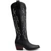 image:imageDREAM PAIRS Womens Embroidered Western PullOn KneeHigh Cowboy BootsBlack