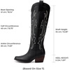 image:imageDREAM PAIRS Womens Embroidered Western PullOn KneeHigh Cowboy BootsBlack