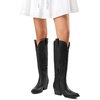 image:imageDREAM PAIRS Womens Embroidered Western PullOn KneeHigh Cowboy BootsBlack Classic