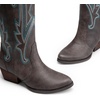 image:imageDREAM PAIRS Womens Embroidered Western PullOn KneeHigh Cowboy BootsBrown