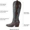 image:imageDREAM PAIRS Womens Embroidered Western PullOn KneeHigh Cowboy BootsBrown