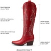 image:imageDREAM PAIRS Womens Embroidered Western PullOn KneeHigh Cowboy BootsRed