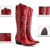 image:imageDREAM PAIRS Womens Embroidered Western PullOn KneeHigh Cowboy BootsRed