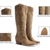 image:imageDREAM PAIRS Womens Embroidered Western PullOn KneeHigh Cowboy BootsTan