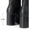 image:imageDREAM PAIRS Womens Gogo Boots Square Toe Side Zipper Chunky Heel Knee High Boots For WomenBlack