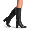 image:imageDREAM PAIRS Womens Gogo Boots Square Toe Side Zipper Chunky Heel Knee High Boots For WomenBlack