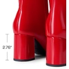 image:imageDREAM PAIRS Womens Gogo Boots Square Toe Side Zipper Chunky Heel Knee High Boots For WomenRed