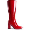 image:imageDREAM PAIRS Womens Gogo Boots Square Toe Side Zipper Chunky Heel Knee High Boots For WomenRed