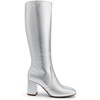 image:imageDREAM PAIRS Womens Gogo Boots Square Toe Side Zipper Chunky Heel Knee High Boots For WomenSilver