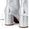 image:imageDREAM PAIRS Womens Gogo Boots Square Toe Side Zipper Chunky Heel Knee High Boots For WomenSilver