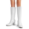 image:imageDREAM PAIRS Womens Gogo Boots Square Toe Side Zipper Chunky Heel Knee High Boots For WomenWhite