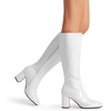 image:imageDREAM PAIRS Womens Gogo Boots Square Toe Side Zipper Chunky Heel Knee High Boots For WomenWhite