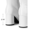 image:imageDREAM PAIRS Womens Gogo Boots Square Toe Side Zipper Chunky Heel Knee High Boots For WomenWhite