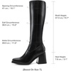 image:imageDREAM PAIRS Womens Knee High Boots Chunky Heel Square Toe Tall Boot for Women with Side ZipperBlack