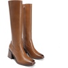 image:imageDREAM PAIRS Womens Knee High Boots Chunky Heel Square Toe Tall Boot for Women with Side ZipperBrown