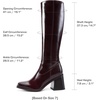 image:imageDREAM PAIRS Womens Knee High Boots Chunky Heel Square Toe Tall Boot for Women with Side ZipperBurgundy