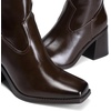 image:imageDREAM PAIRS Womens Knee High Boots Chunky Heel Square Toe Tall Boot for Women with Side ZipperDark Brown