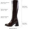 image:imageDREAM PAIRS Womens Knee High Boots Chunky Heel Square Toe Tall Boot for Women with Side ZipperDark Brown