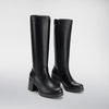 image:imageDREAM PAIRS Womens Knee High Boots Chunky Platform Heel Round Toe Boots for Women Side Zipper Stylish Comfortable Tall BootsBlack