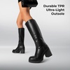 image:imageDREAM PAIRS Womens Knee High Boots Chunky Platform Heel Round Toe Boots for Women Side Zipper Stylish Comfortable Tall BootsBlack