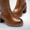 image:imageDREAM PAIRS Womens Knee High Boots Chunky Platform Heel Round Toe Boots for Women Side Zipper Stylish Comfortable Tall BootsBrown