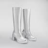 image:imageDREAM PAIRS Womens Knee High Boots Chunky Platform Heel Round Toe Boots for Women Side Zipper Stylish Comfortable Tall BootsSilver