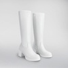 image:imageDREAM PAIRS Womens Knee High Boots Chunky Platform Heel Round Toe Boots for Women Side Zipper Stylish Comfortable Tall BootsWhite