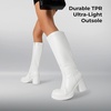 image:imageDREAM PAIRS Womens Knee High Boots Chunky Platform Heel Round Toe Boots for Women Side Zipper Stylish Comfortable Tall BootsWhite