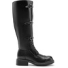 image:imageDREAM PAIRS Womens Knee High Boots Combat Boots Goth Boot Lace Up Adjustable Buckles Chunky Low Heel Fall Booties with Side Zipper to Put on and offBlack