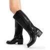 image:imageDREAM PAIRS Womens Knee High Boots Motorcycle Riding Pullon Fashion Long Square Toe Buckle Biker Boots for WomenBlack